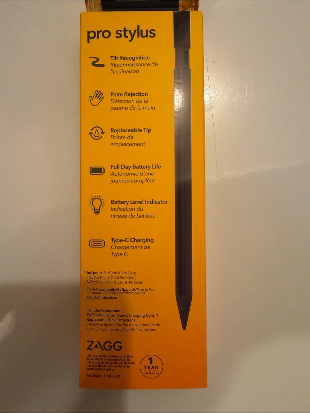 ZAGG Pro Stylus Pen Universal Capacitive Rear Tip For with Apple iPads & Pro